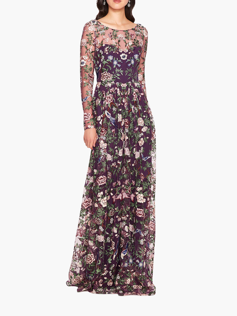 Botanical Embroidered Gown