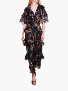 Silk Lily Flutter Midi Dress