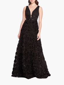 Plunging V-Neck Ball Gown