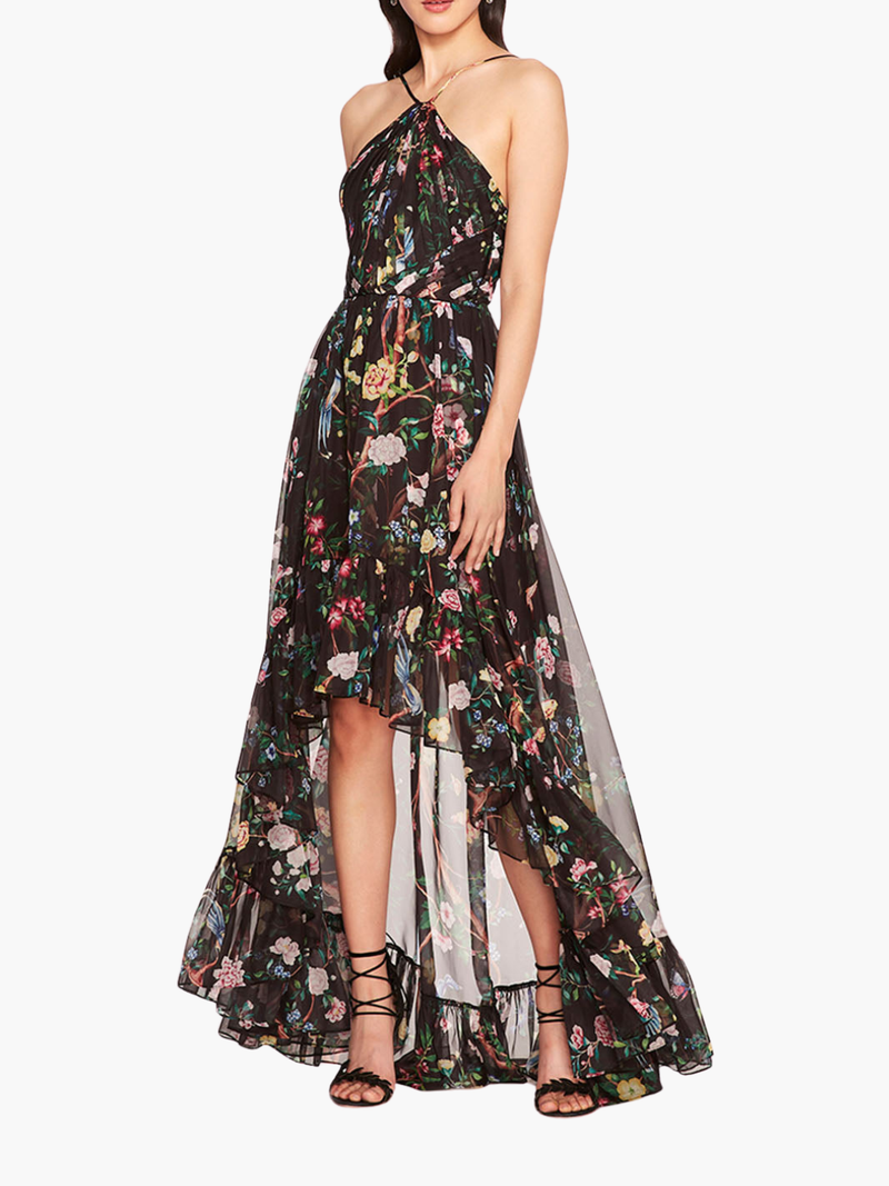 Flowering Halter High-Low Gown