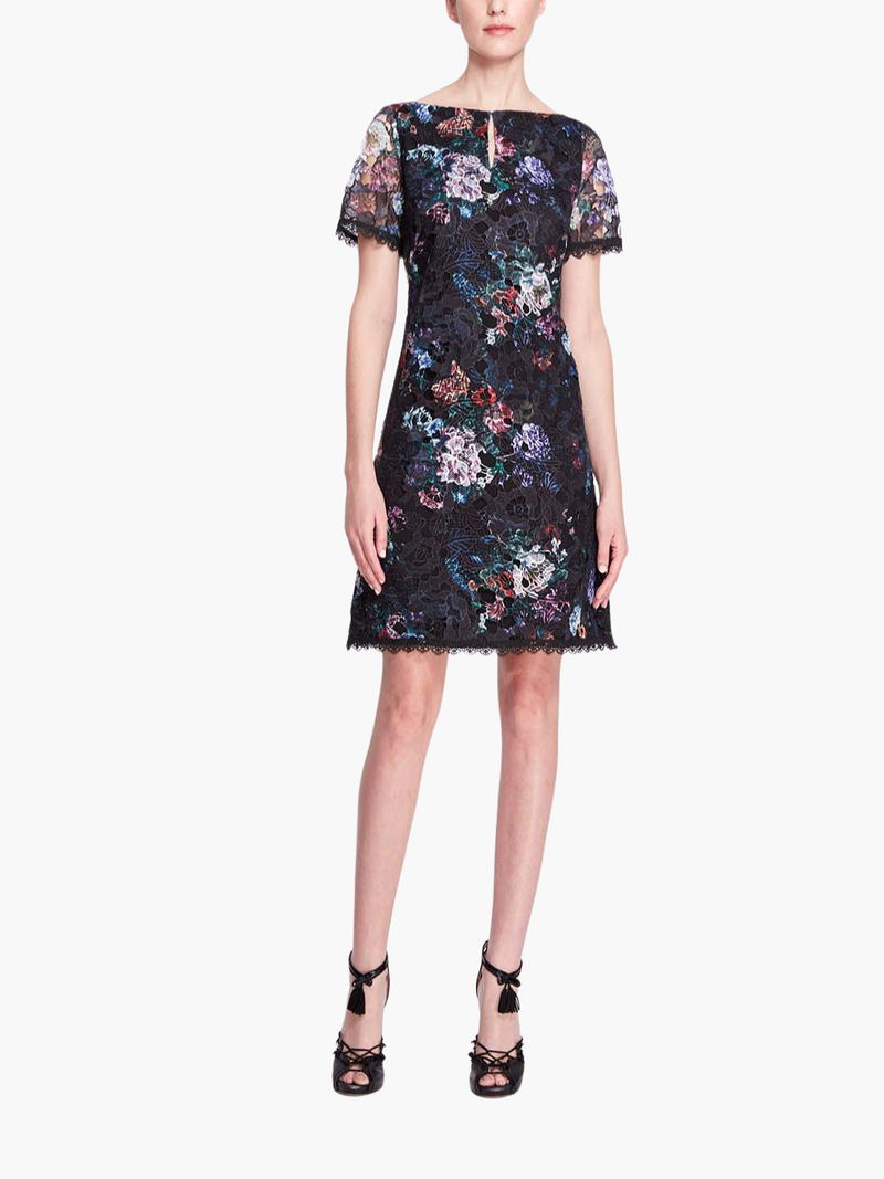A-Line Floral Lace Mini Dress
