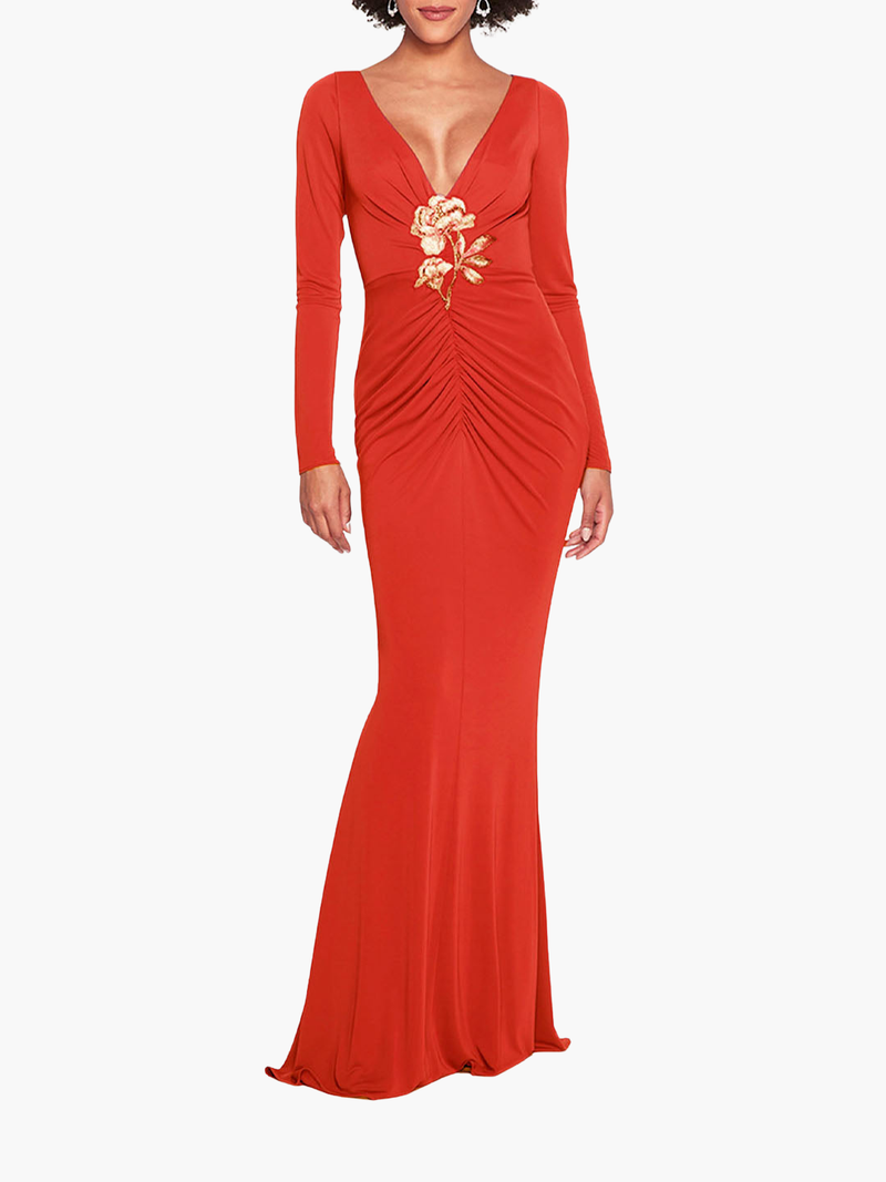 Matte Ruched Gown