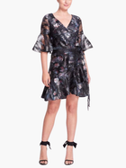 Printed Floral Fil Coupe Wrap Mini Dress