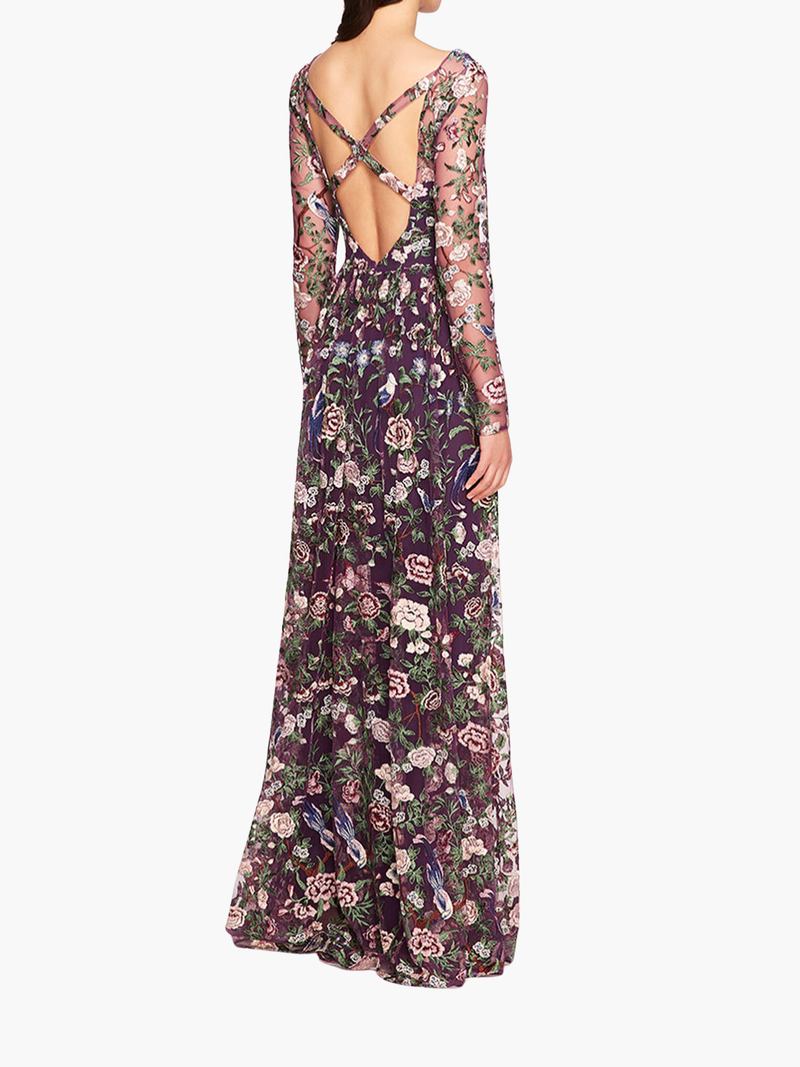 Botanical Embroidered Gown