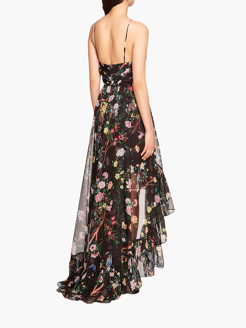 Flowering Halter High-Low Gown