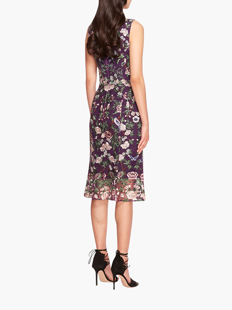 Botanical Embroidered Midi Dress