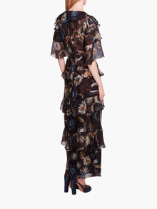 Silk Lily Flutter Midi Dress