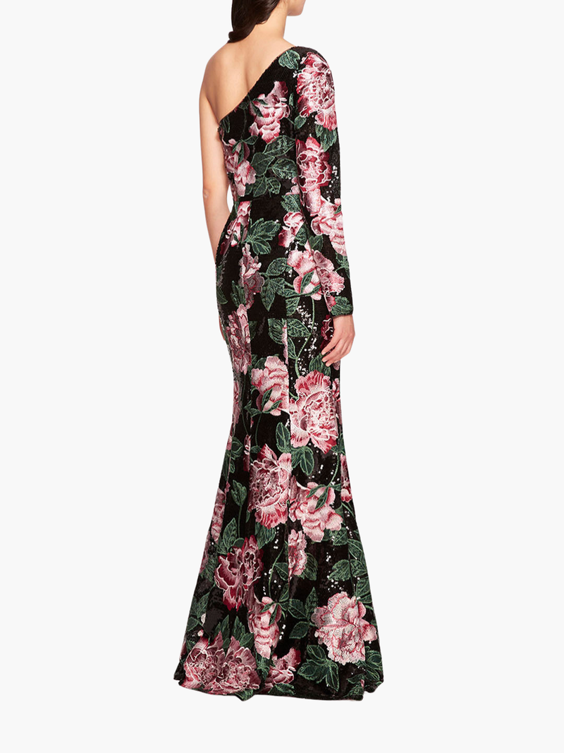 One Shoulder Sequin Gown