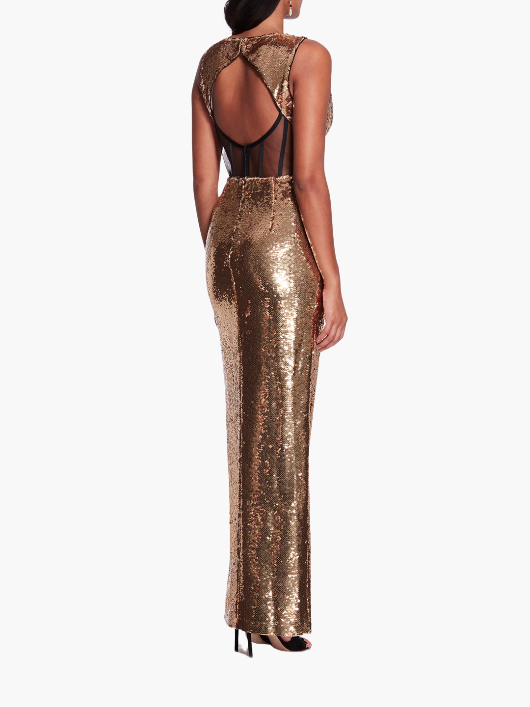 Metallic Open Back Gown
