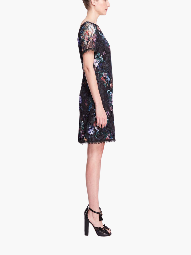 A-Line Floral Lace Mini Dress