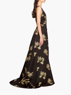 One Shoulder Marigold Ball Gown