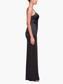 Beaded Charmeuse Column Gown
