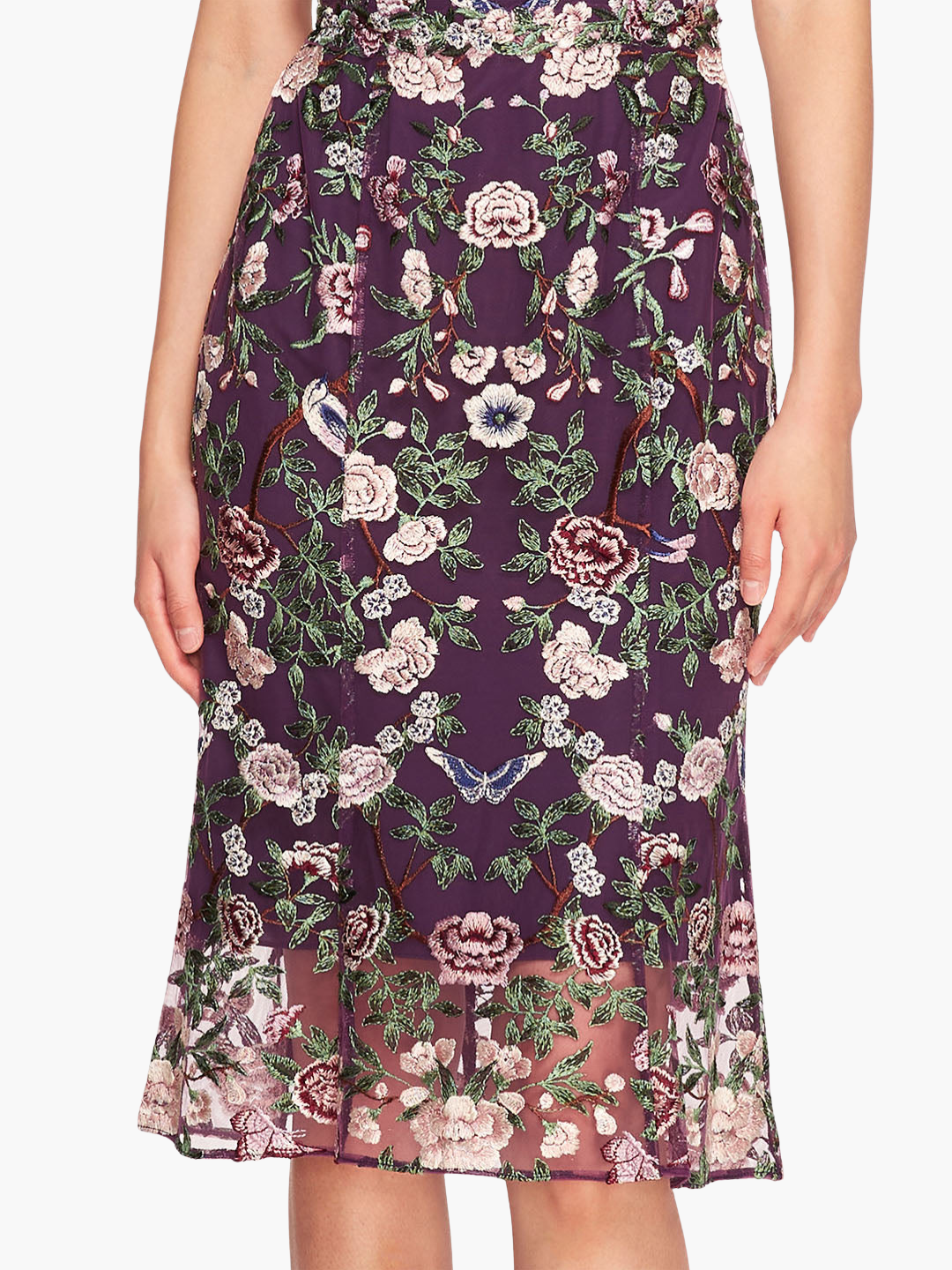 marchesa notte multi embroidered midi dress Marchesa Notte Embroidered Strapless-midi Dress In Multi