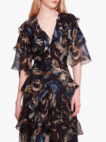 Silk Lily Flutter Midi Dress