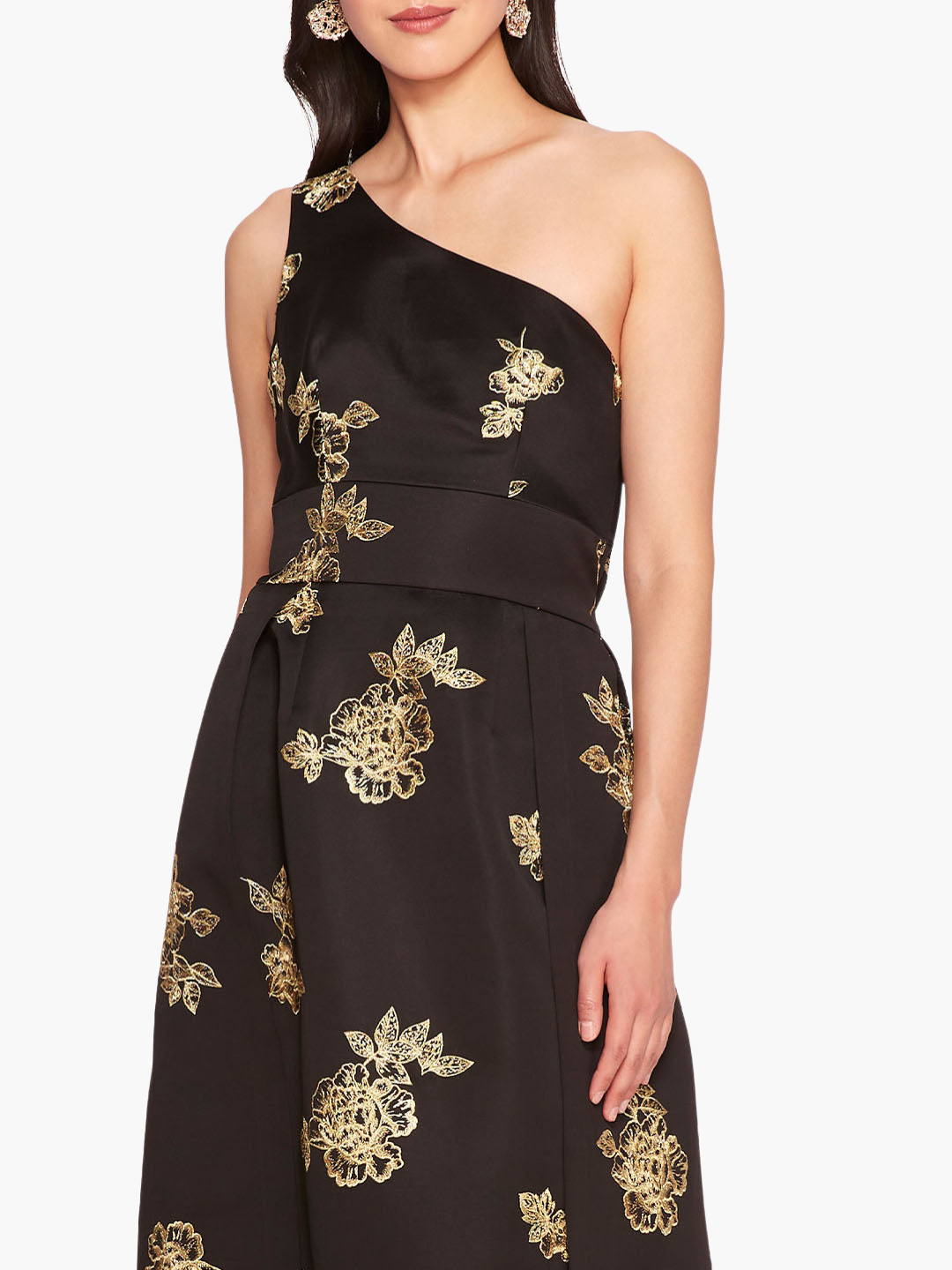 One Shoulder Marigold Ball Gown