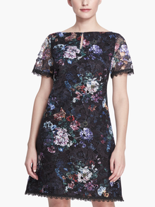A-Line Floral Lace Mini Dress