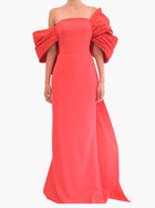 Taffeta Sleeve Column  Gown