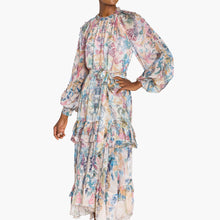 Reverie Belted Ruffle Midi Dress