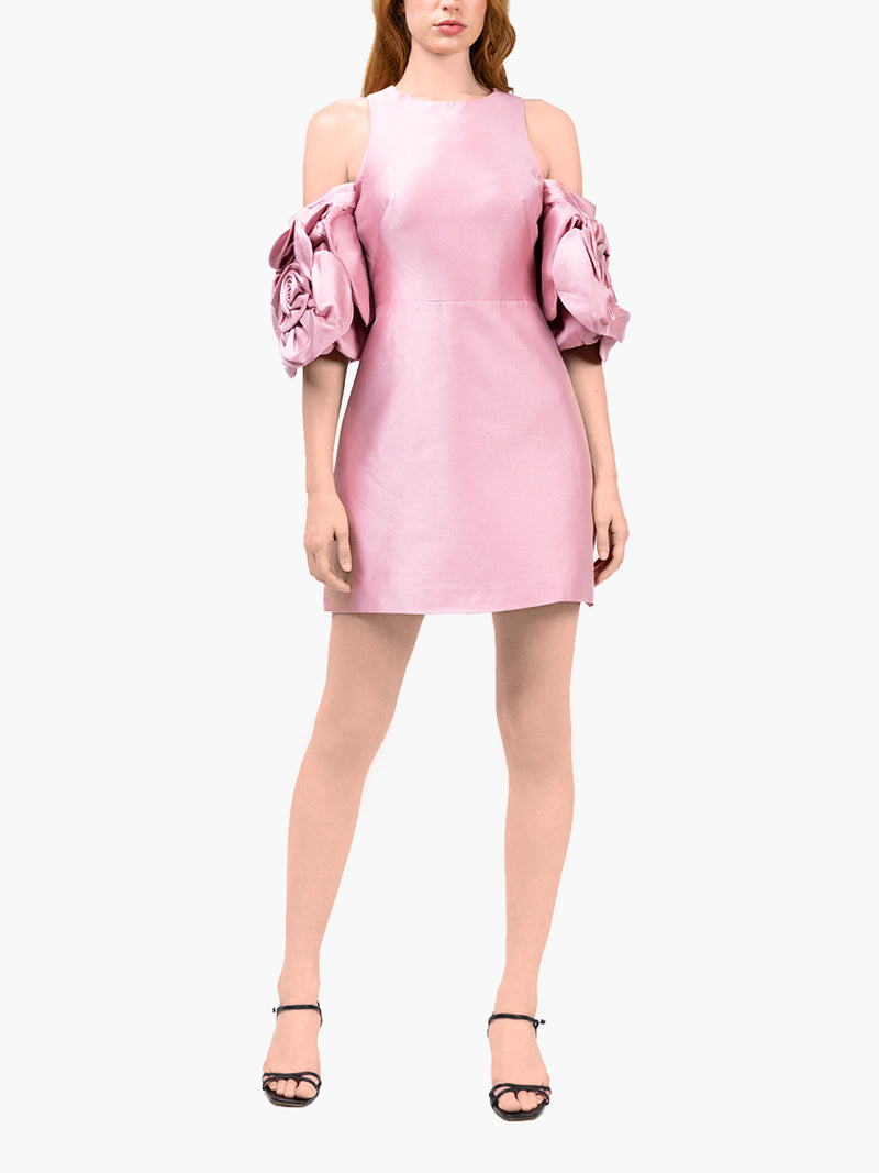 Spring Rose Mikado Mini Dress