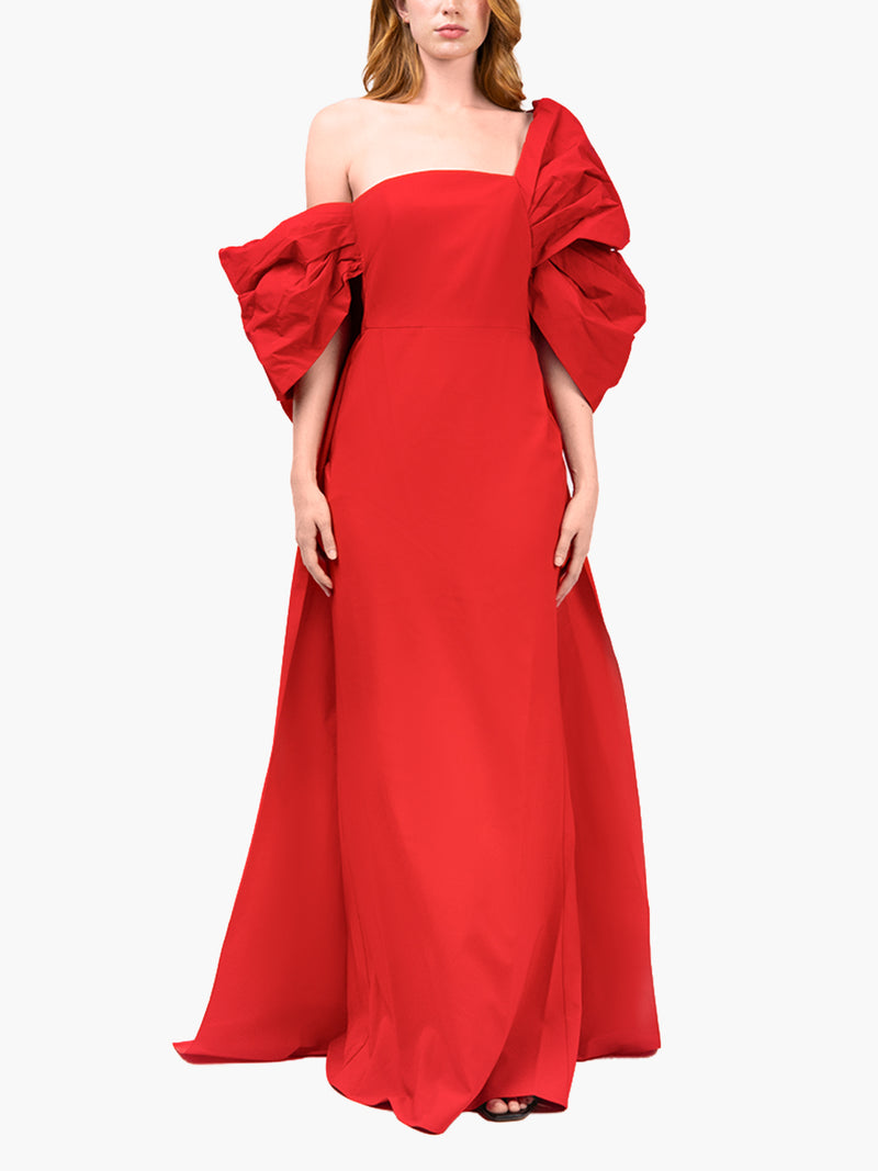 Taffeta Sleeve Column  Gown