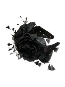 JET FEATHER PLUME MARCHESA COUTURE X LELE SADOUGHI GRETA HEADBAND