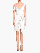 Asymmetric Satin Mini Dress