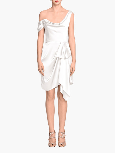 asymmetrical hem dress Emoji Asymmetrical Hemline Dress White