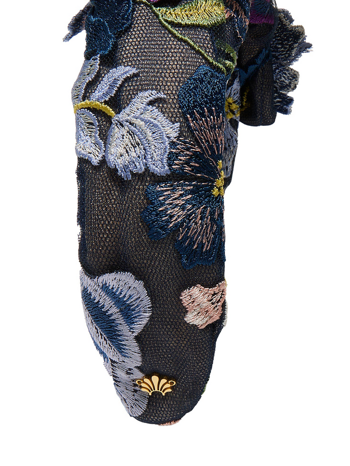NAVY MARCHESA COUTURE X LELE SADOUGHI CRAWFORD FLORAL APPLIQUE HEADBAND
