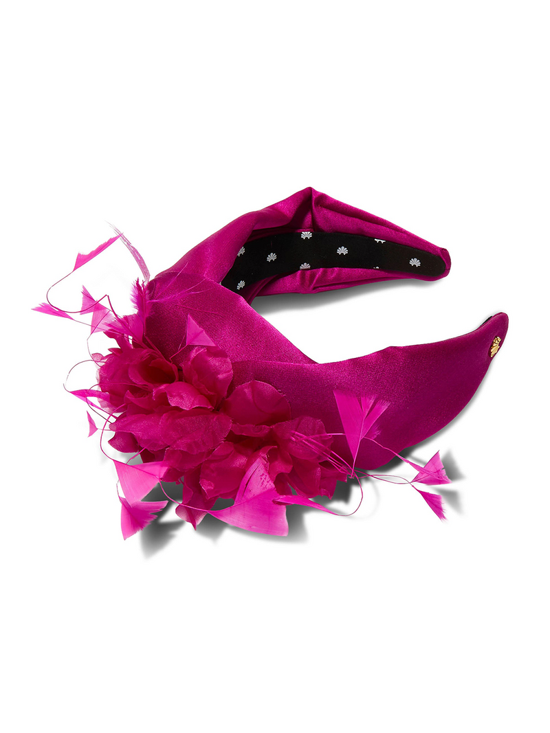 FUCHSIA MARCHESA COUTURE X LELE SADOUGHI GRETA FLORAL HEADBAND