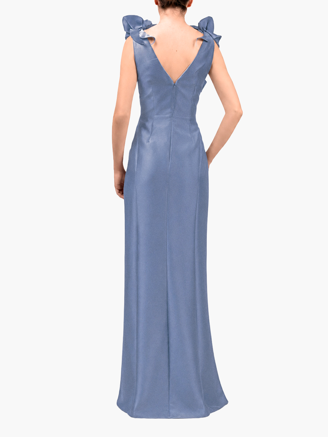 Marchesa Notte Sleeveless Deep V-Neck Silk-Blend Mikado Gown Marchesa Notte Sleeveless Deep V-Neck Silk-Blend Mikado Gown