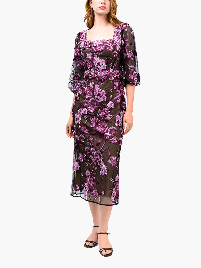 Bronix Botanicals Long Sleeve Midi Dress