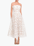 Strapless Corded Midi Dress