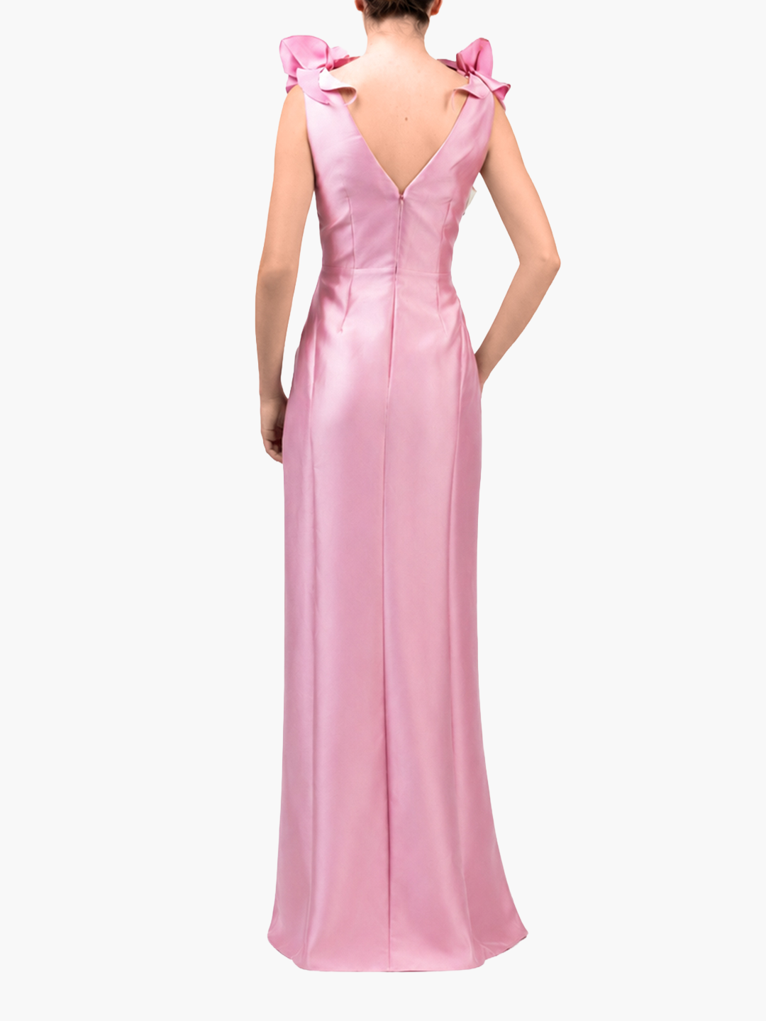 Spring Draped Floral Mikado Gown