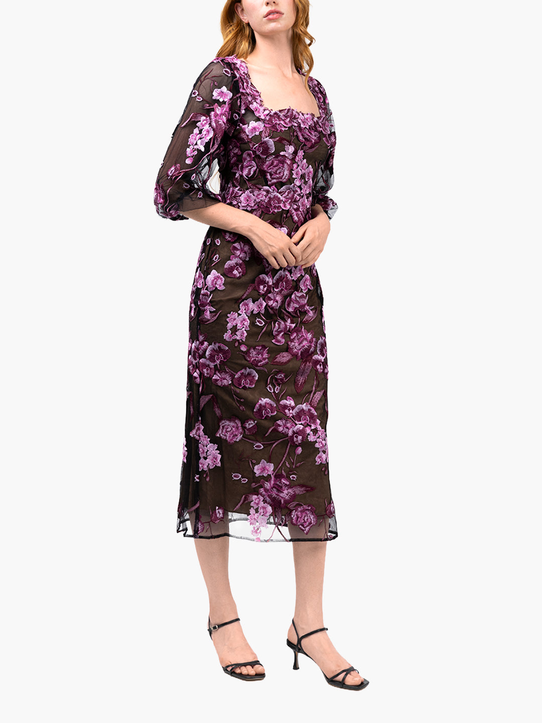 Bronix Botanicals Long Sleeve Midi Dress