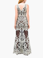 Mirrored Lace Floral Sleeveless Gown