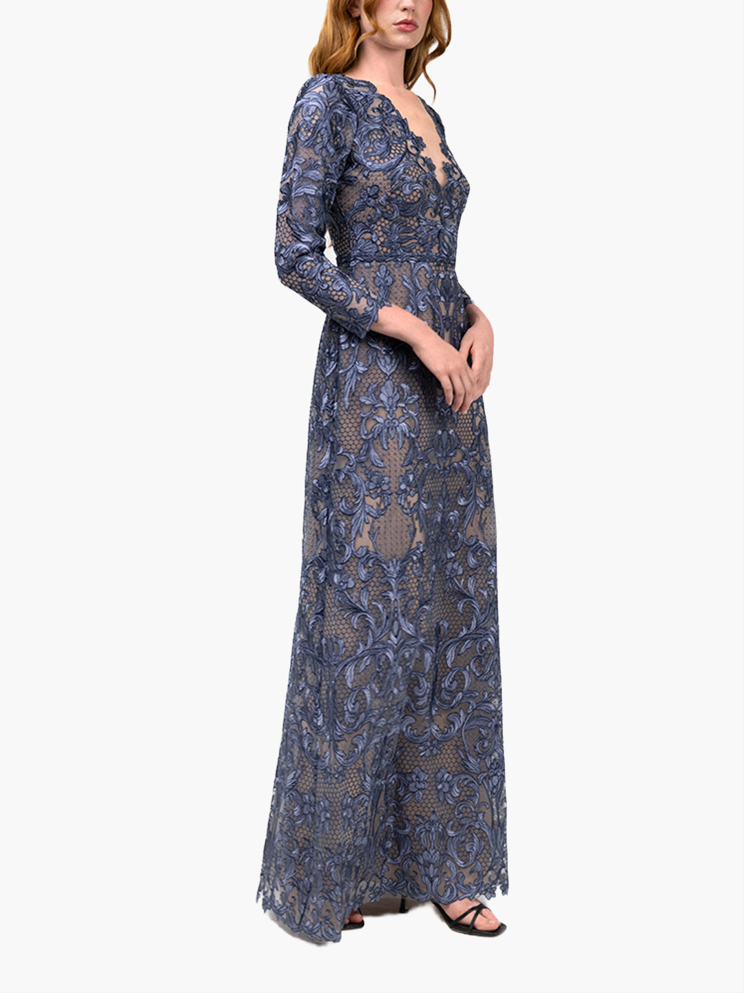 Nocturnes Lace Long Sleeve Gown
