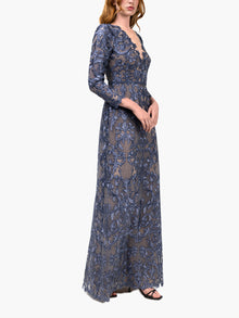Nocturnes Lace Long Sleeve Gown