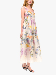 Ramie Square Neck Maxi Dress