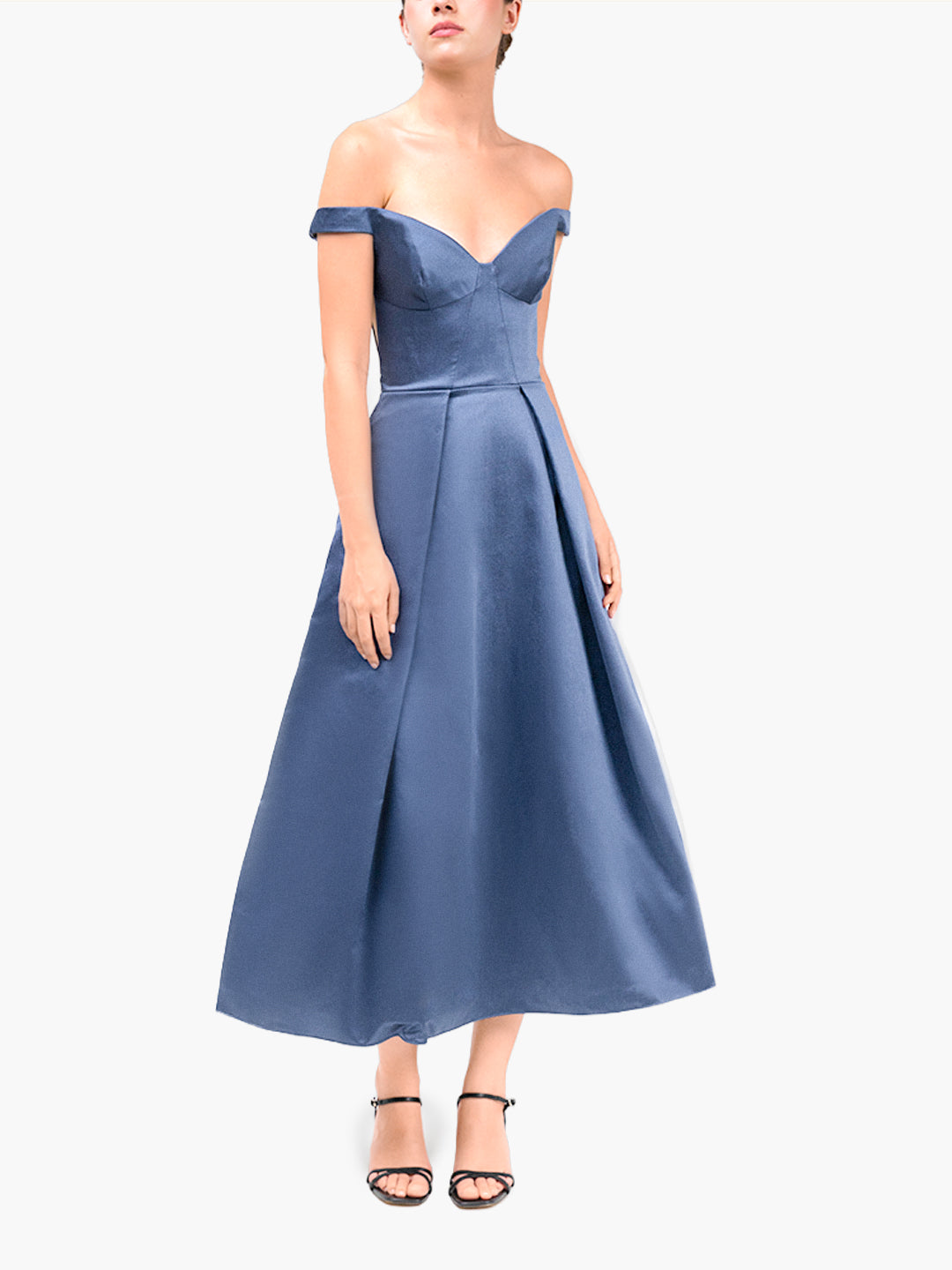 Marchesa Notte Silk-Blend Mikado Midi Dress