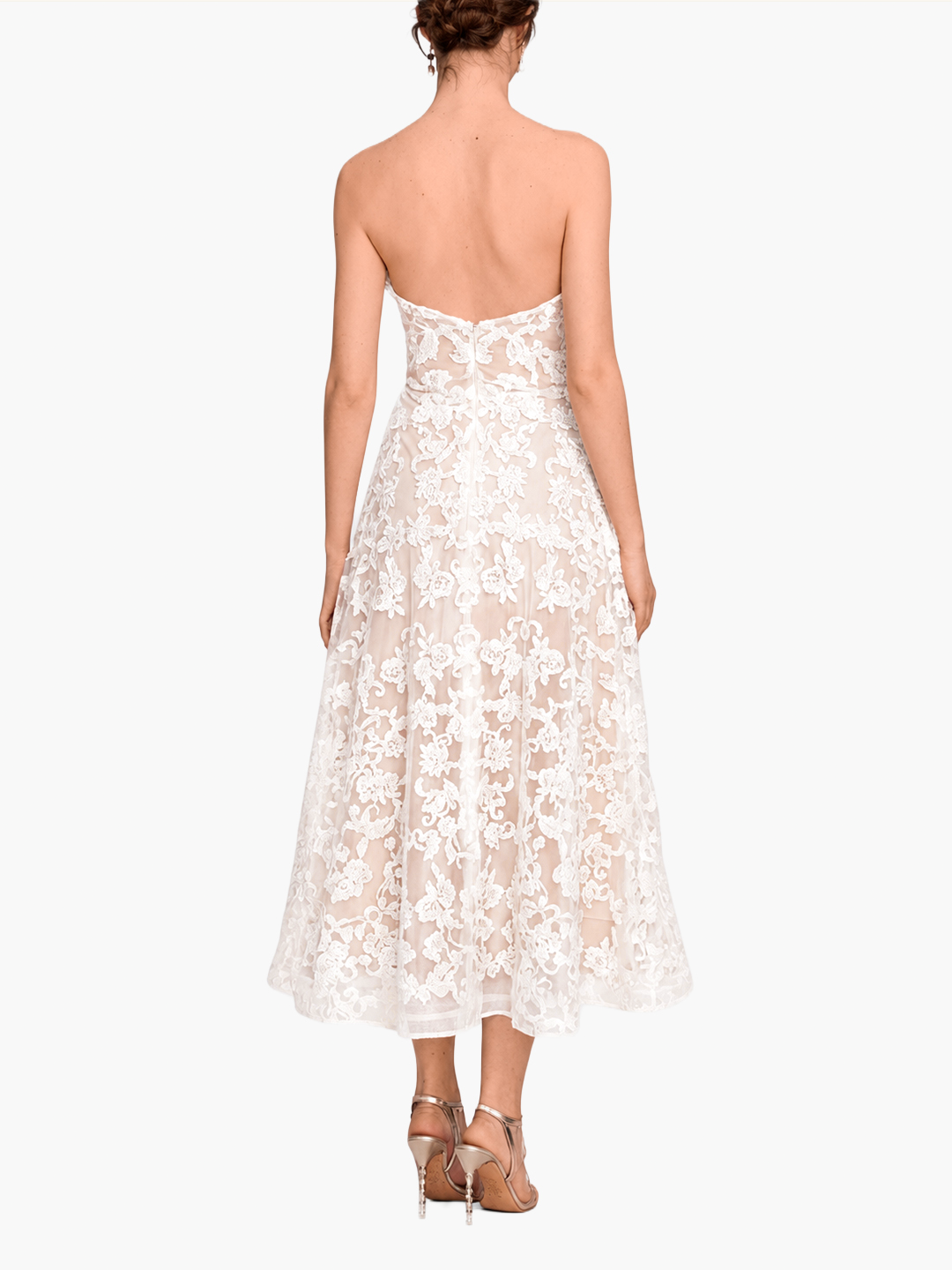 Strapless Corded Midi Dress