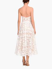 Strapless Corded Midi Dress