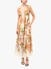 Ramie Square Neck Maxi Dress
