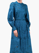 Embroidered Cotton Voile Tiered Maxi Dress