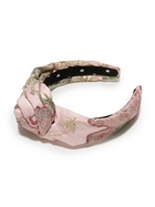 BLUSH MARCHESA COUTURE X LELE SADOUGHI ROSETTE FLORAL SATIN HEADBAND
