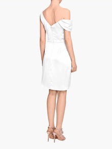 Asymmetric Satin Mini Dress