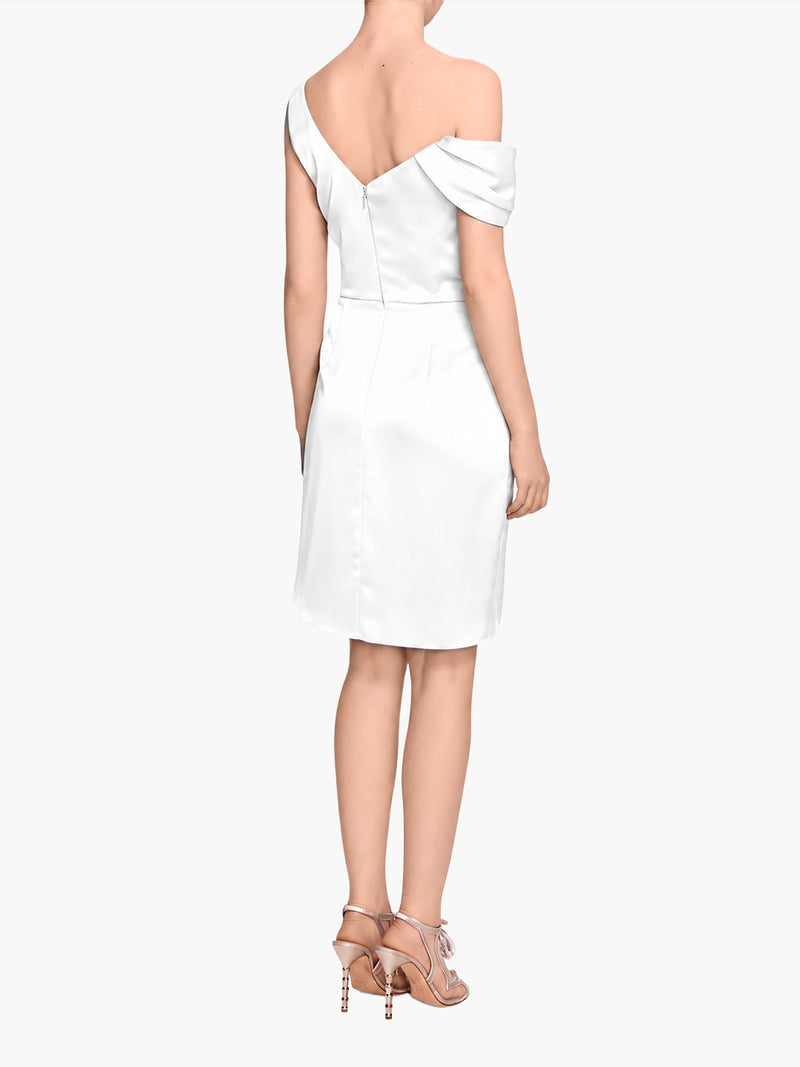 Asymmetric Satin Mini Dress