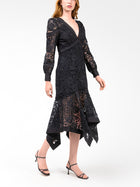 Lace Guipure Handkerchief Midi Dress
