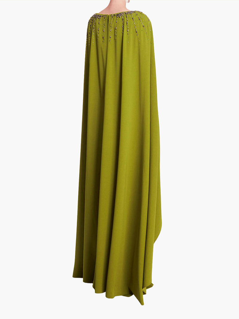Embellished Cape Gown