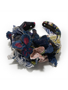 NAVY MARCHESA COUTURE X LELE SADOUGHI CRAWFORD FLORAL APPLIQUE HEADBAND