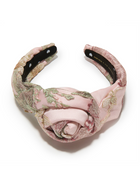 BLUSH MARCHESA COUTURE X LELE SADOUGHI ROSETTE FLORAL SATIN HEADBAND